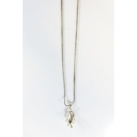 Articulated Sterling Silver Penguin On 16" Sterling Snake Chain - Picture 7 of 8